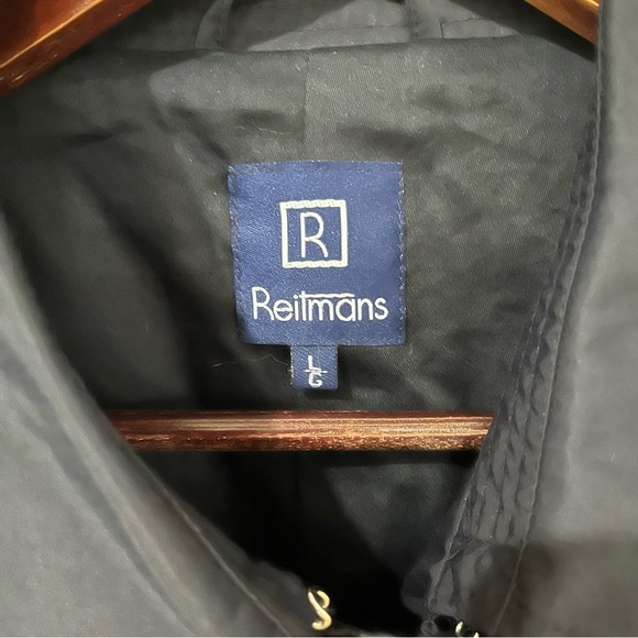 Reitmans navy blue double breasted trench coat size large - Picture 7 of 13